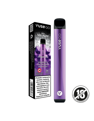 grape ice Vuse GO sigaretta Usa e Getta 500 puff nicotina 20