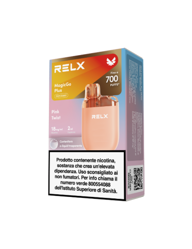MagicGo Plus pink twist Relx sigaretta elettronica Usa e Getta 700 Puff