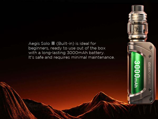 geekvape aegis solo 3 kit con batteria integrata 3000 mah