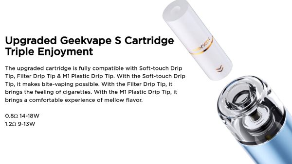 geekvape wenax s3 evo sigaretta elettronica compatibile con drip tip e filtri M1