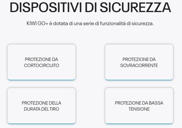 kiwi go+ sigaretta elettronica con sistemi di sicurezza e protezione da corto circuito