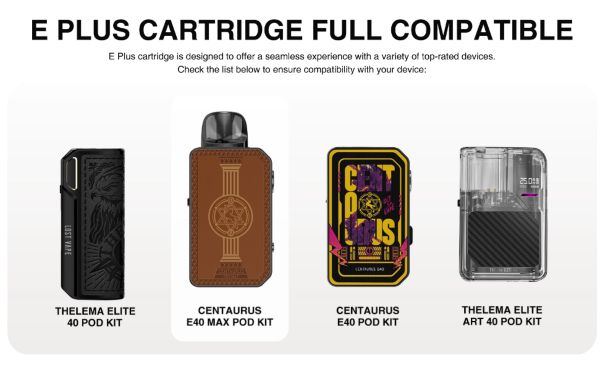 centaurus e40 max lost vape sigaretta elettronica compatibile con cartuccia e-plus pod