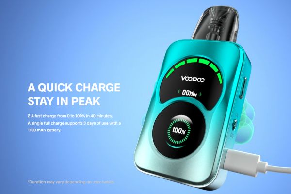 argus a voopoo sigaretta elettronica con batteria integrata 1100 mah ricarica 40 minuti